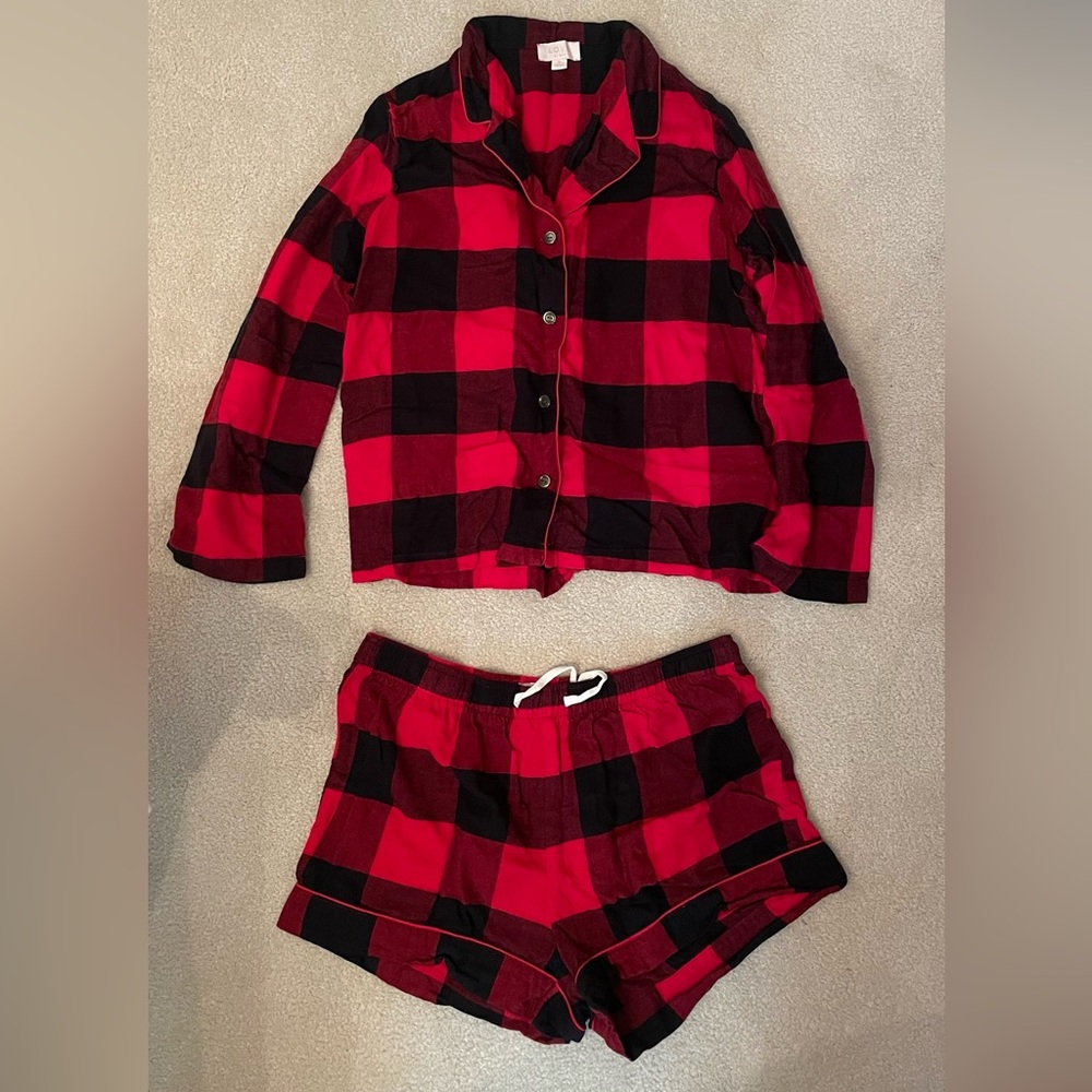 Red and black flannel pajamas